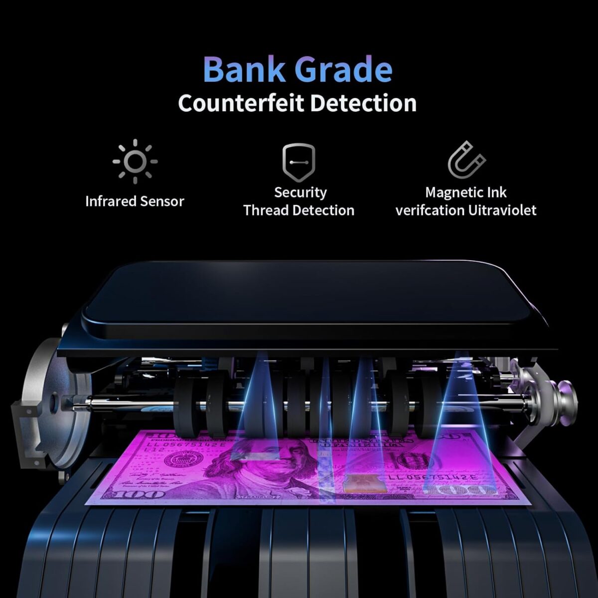Aneken N60 – Máquina Contadora de Dinero de Denominación Mixta con Detección de Billetes Falsos y Pantalla TFT 3.5 - Image 5