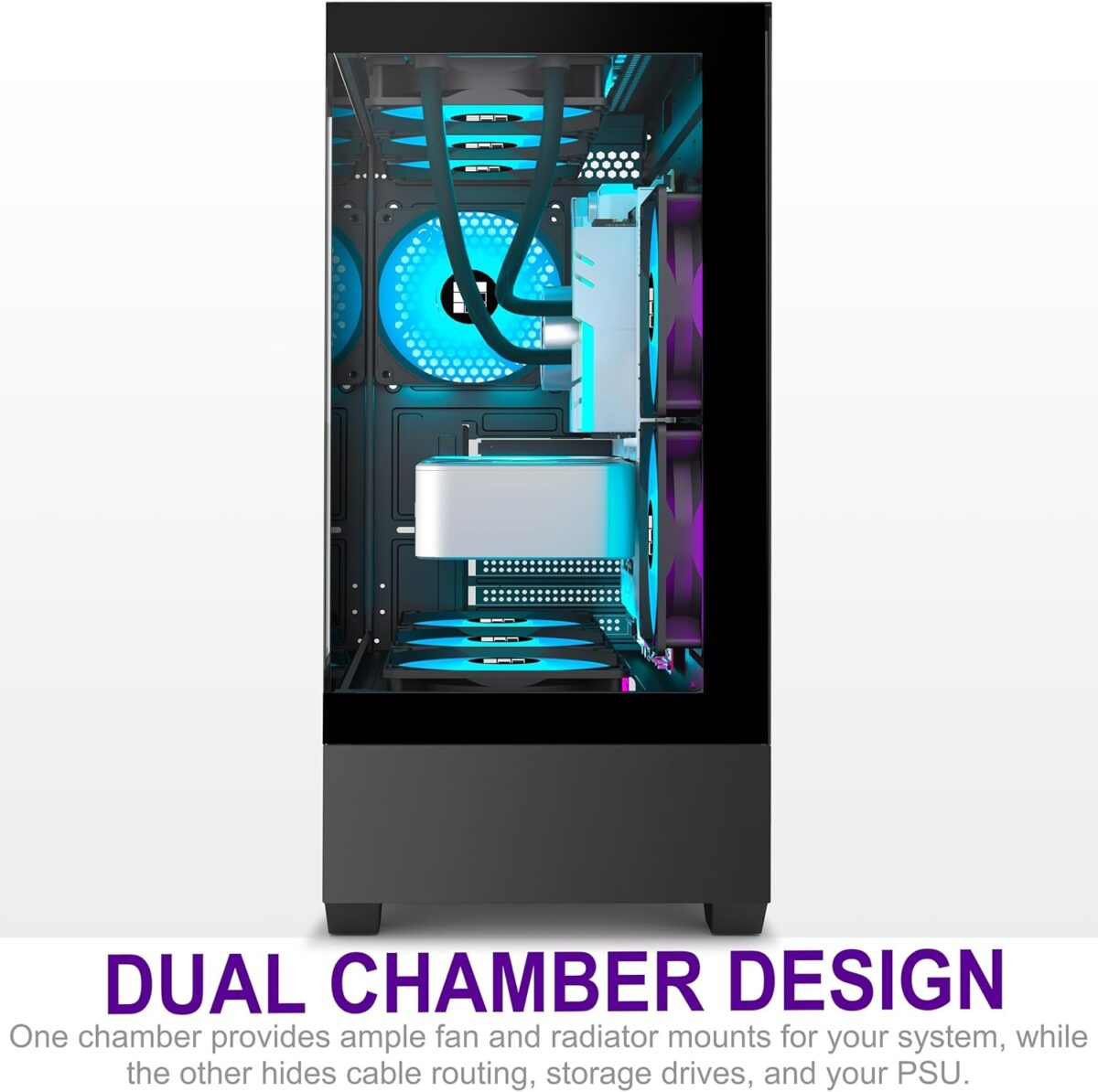 Chasis FOIFKIN ATX Media Torre – 6 Ventiladores ARGB PWM, Vidrio Templado, USB-C - Image 4