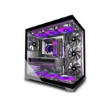 Chasis KEDIERS K4 – ATX Torre Media, Vidrio Templado Doble, 4 Ventiladores Preinstalados, USB-C