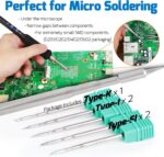 Kit de Micro Soldadura con 5 Puntas C210, Control de Temperatura y Pantalla LCD - Imagen 2