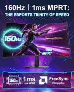 SANSUI Monitor Curvo Gaming 27" FHD 1080P – 160Hz, 1ms, FreeSync, HDR, 1500R - Image 3