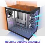 Chasis KEDIERS K4 – ATX Torre Media, Vidrio Templado Doble, 4 Ventiladores Preinstalados, USB-C - Image 7