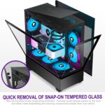 Chasis FOIFKIN ATX Media Torre – 6 Ventiladores ARGB PWM, Vidrio Templado, USB-C - Imagen 3