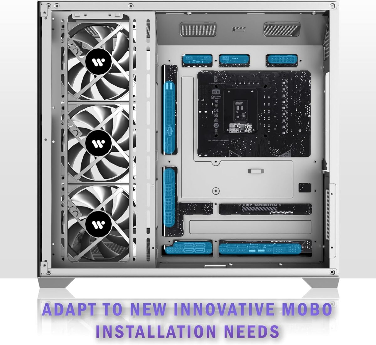 Chasis KEDIERS K4 – ATX Torre Media, Vidrio Templado Doble, 4 Ventiladores Preinstalados, USB-C - Image 5