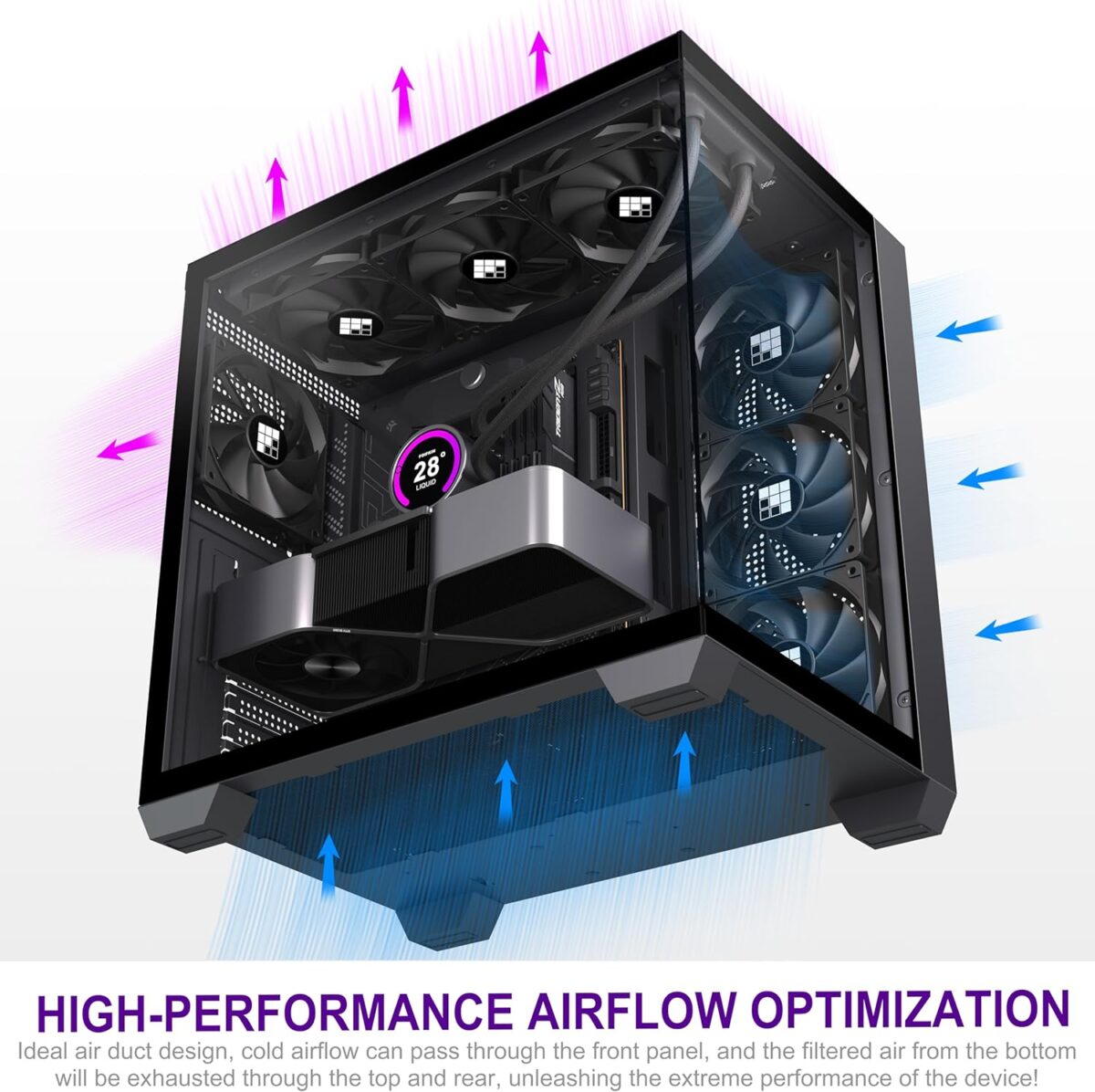 FOIFKIN F300 (2025) – Case ATX Mid-Tower Gaming, Vidrio Panorámico 270°, 4 Ventiladores - Image 5