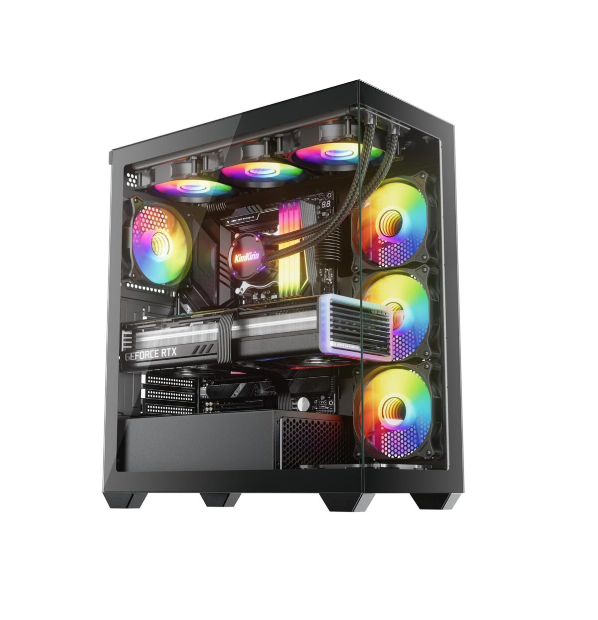 Sevenhero EL2 – Chasis Gaming ATX Torre Media | 3 Ventiladores ARGB | Vidrio Templado Panorámico - Image 2