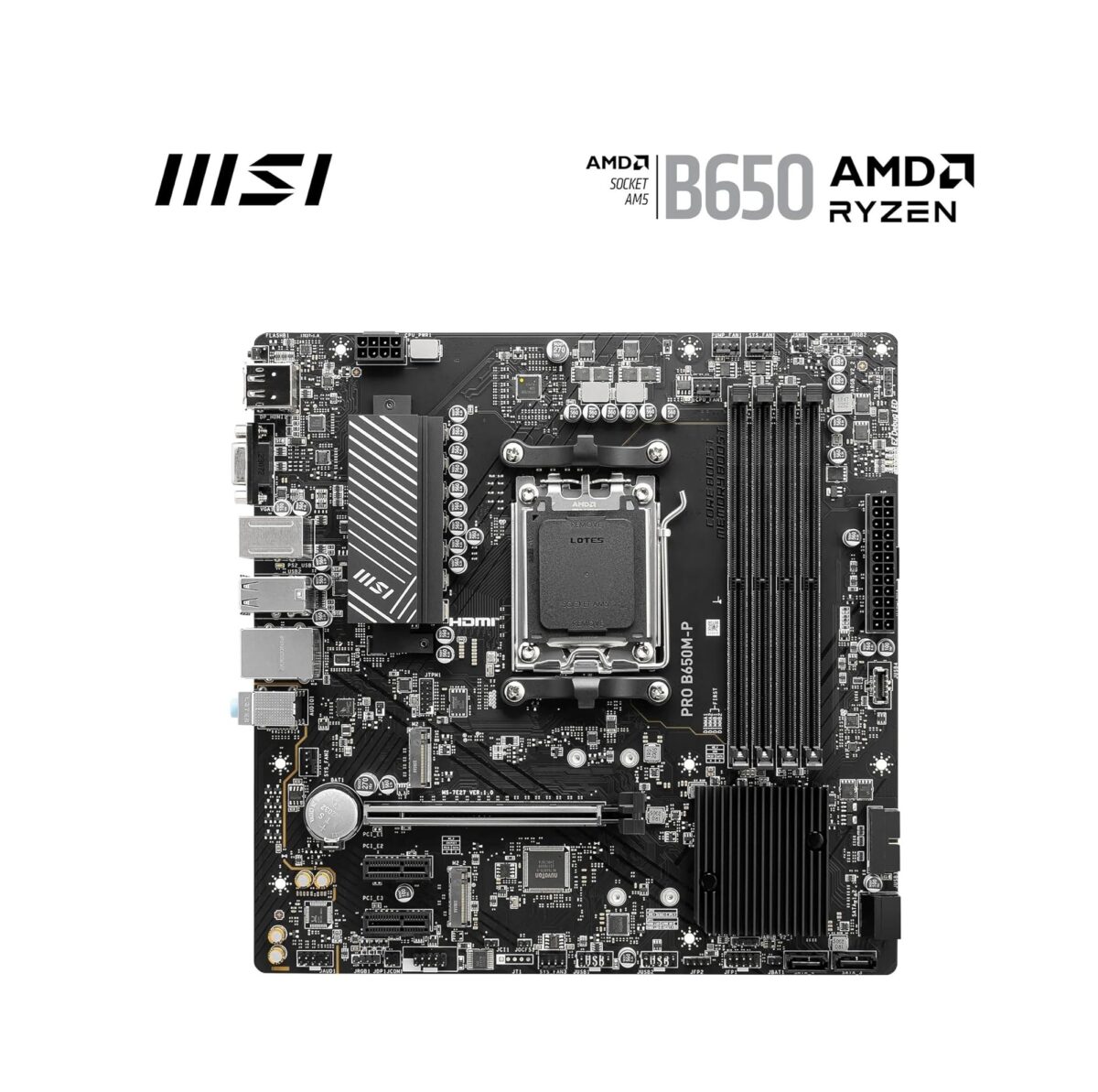 MSI PRO B650M-P V1 – Placa Base Micro-ATX AM5, DDR5, PCIe 4.0, M.2 Gen4, LAN 2.5G - Image 2
