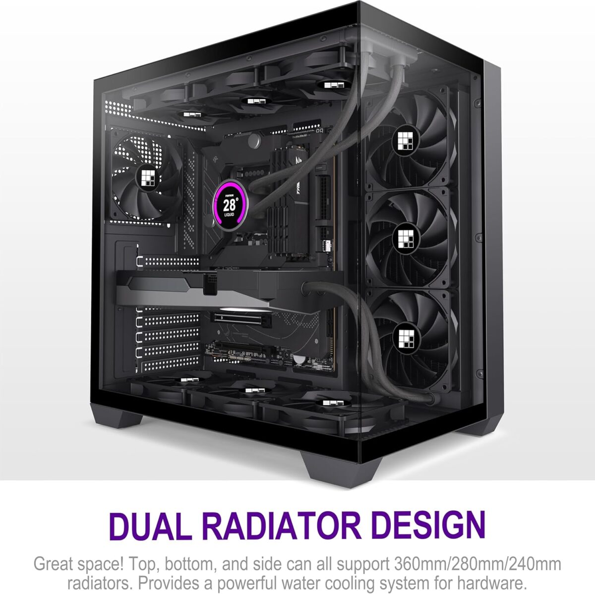 FOIFKIN F300 (2025) – Case ATX Mid-Tower Gaming, Vidrio Panorámico 270°, 4 Ventiladores - Image 2