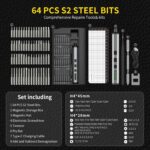 Juego de Mini Destornilladores Eléctricos Respless – 3.7V Recargable, 64 Puntas Magnéticas, LED y Estuche - Imagen 5