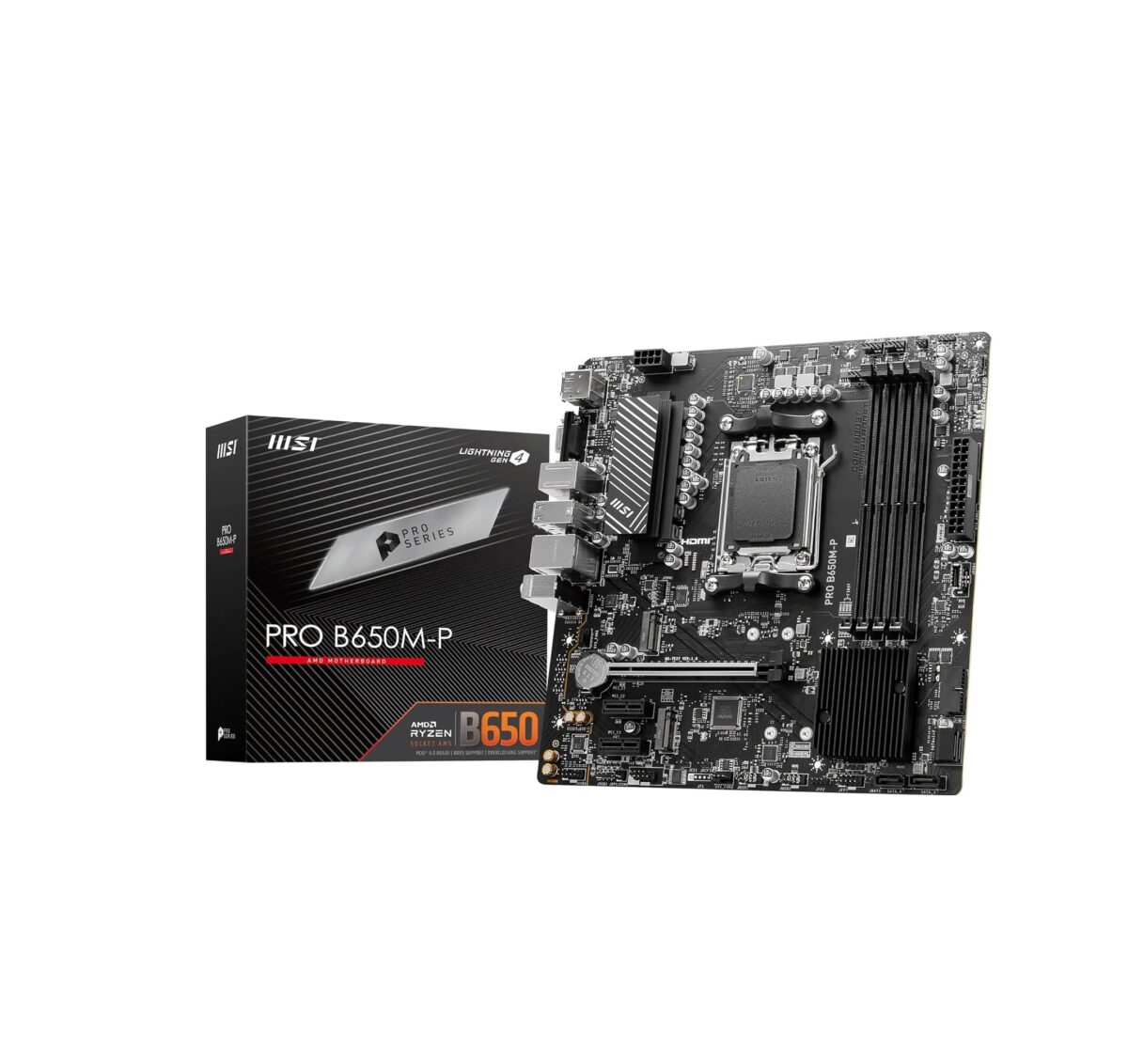 MSI PRO B650M-P V1 – Placa Base Micro-ATX AM5, DDR5, PCIe 4.0, M.2 Gen4, LAN 2.5G - Image 1