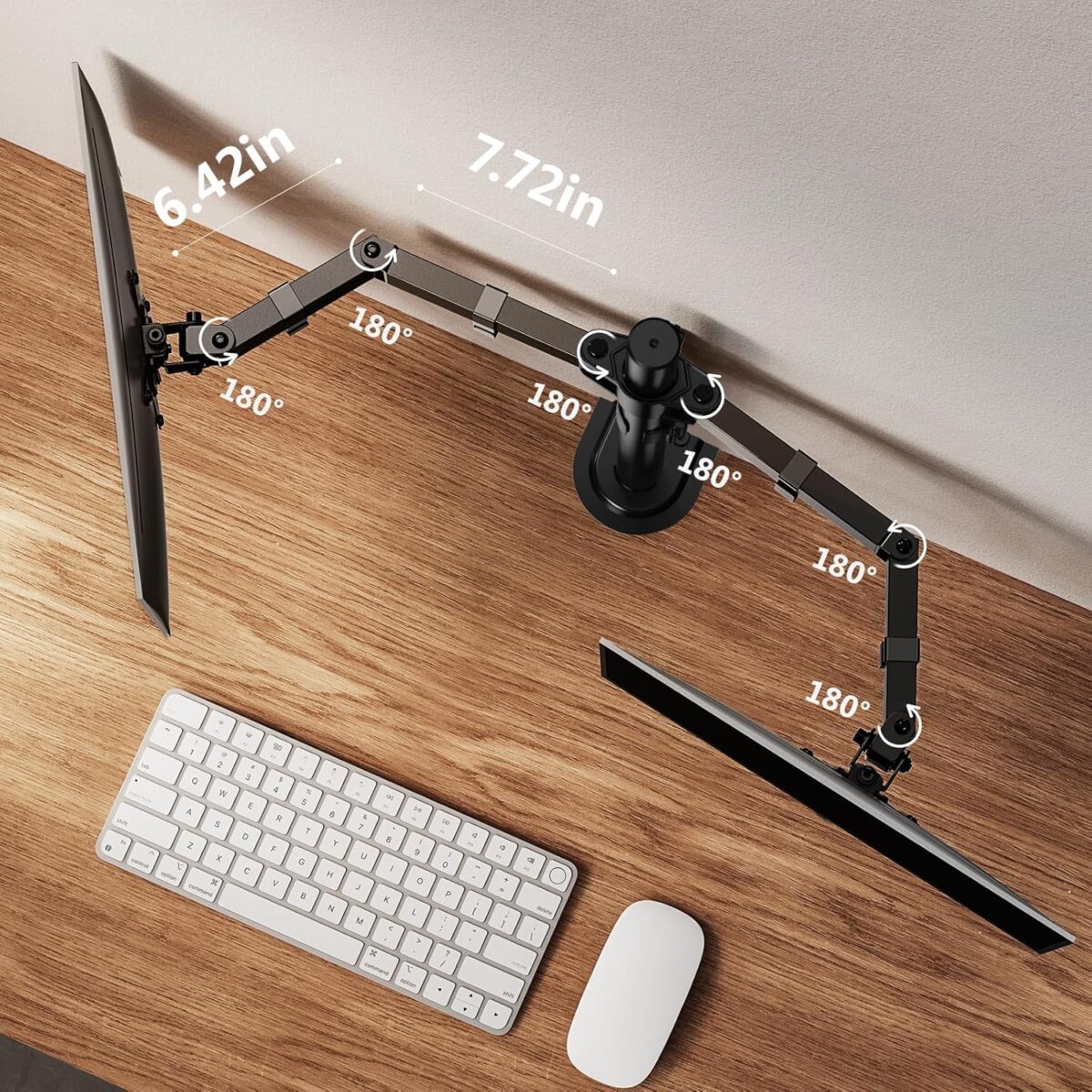 ErGear – Soporte de Escritorio para Monitor Doble | Brazo Ajustable 13”-32” | Giro, Inclinación y Rotación 360° - Image 4