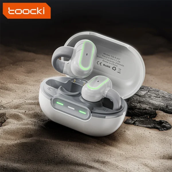 Toocki - Auriculares Deportivos TWS Bluetooth 5.3 de Clip Abierto con Conducción Ósea