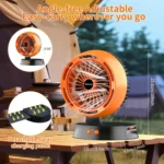 Ventilador Solar Portátil EVERIZ – Batería 10000mAh - 4 Velocidades - LED - Imagen 3