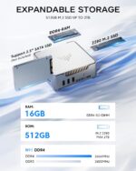 Mini PC KAMRUI GK3Plus – Intel Alder Lake N95 (hasta 3.4 GHz), 16GB RAM DDR4 + 512GB SSD, 4K - Imagen 4