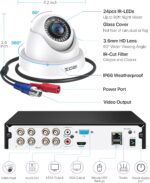 Sistema de Cámaras de Seguridad ZOSI 1080P H.265+ – DVR 8 Canales 5MP Lite con 8 Cámaras Domo Exterior - Imagen 3