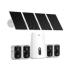 Sistema de Cámaras de Seguridad Solar Hiseeu 2K 4MP – Kit 4 Cámaras WiFi Exterior sin Suscripción, Base Local 64GB