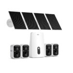 Sistema de Cámaras de Seguridad Solar Hiseeu 2K 4MP – Kit 4 Cámaras WiFi Exterior sin Suscripción, Base Local 64GB