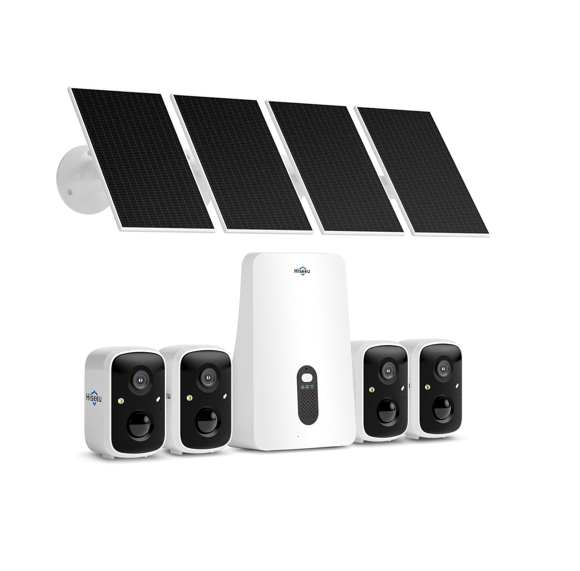 71Er7wPuydL._AC_SL1500_ Sistema de Cámaras de Seguridad Solar Hiseeu 2K 4MP – Kit 4 Cámaras WiFi Exterior sin Suscripción, Base Local 64GB - Imagen 1
