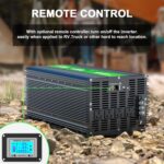 Inversor de Potencia 5600W Pico 11200W 12V DC a 110/120V AC – Pantalla LCD, Control Remoto, 4 Tomas AC, USB 3.1A + Tipo C - Imagen 5