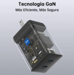 Cargador Rápido 1Hora GAR170 45W GaN con Doble Puerto USB-C y Cable Tipo C - Imagen 3