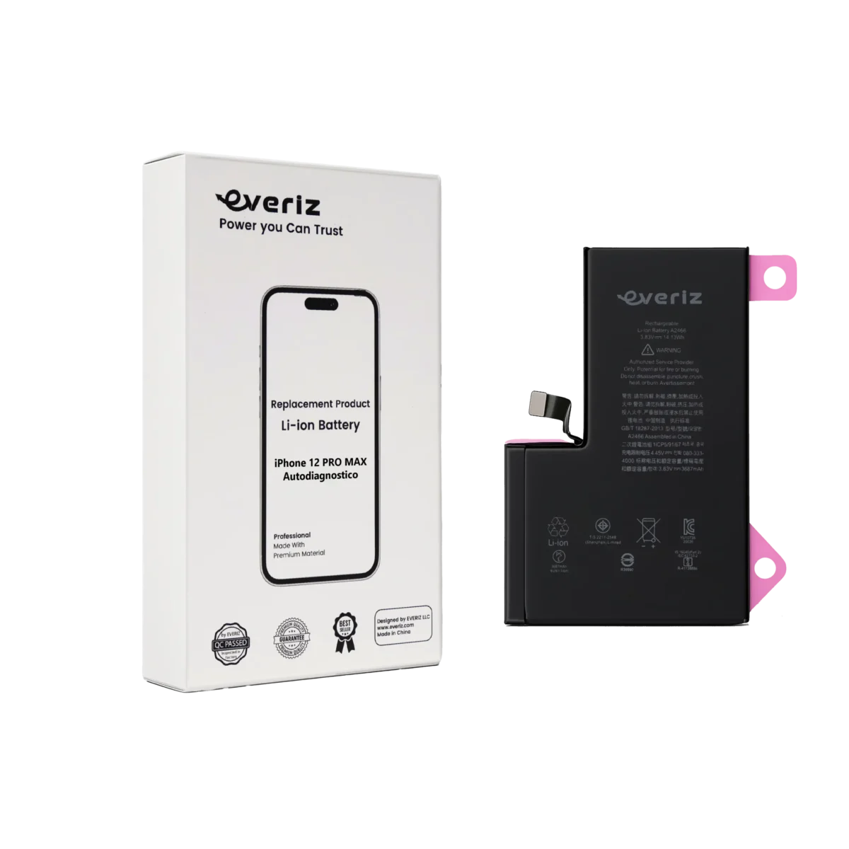 Batería iPhone 12 Pro Max – Autodiagnosticada – EVERIZ