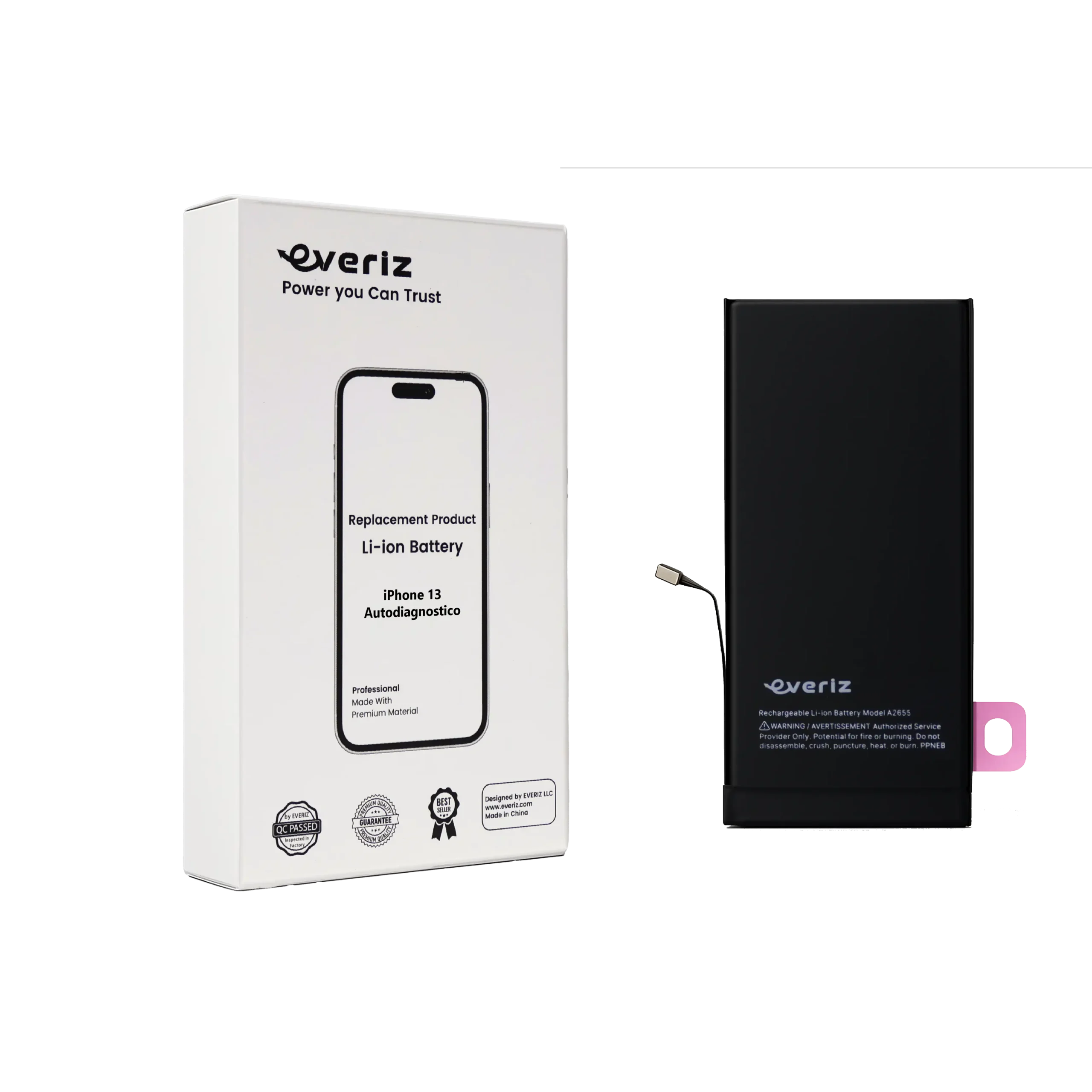 13 A Batería iPhone 13 – Autodiagnosticada – EVERIZ - Imagen 1