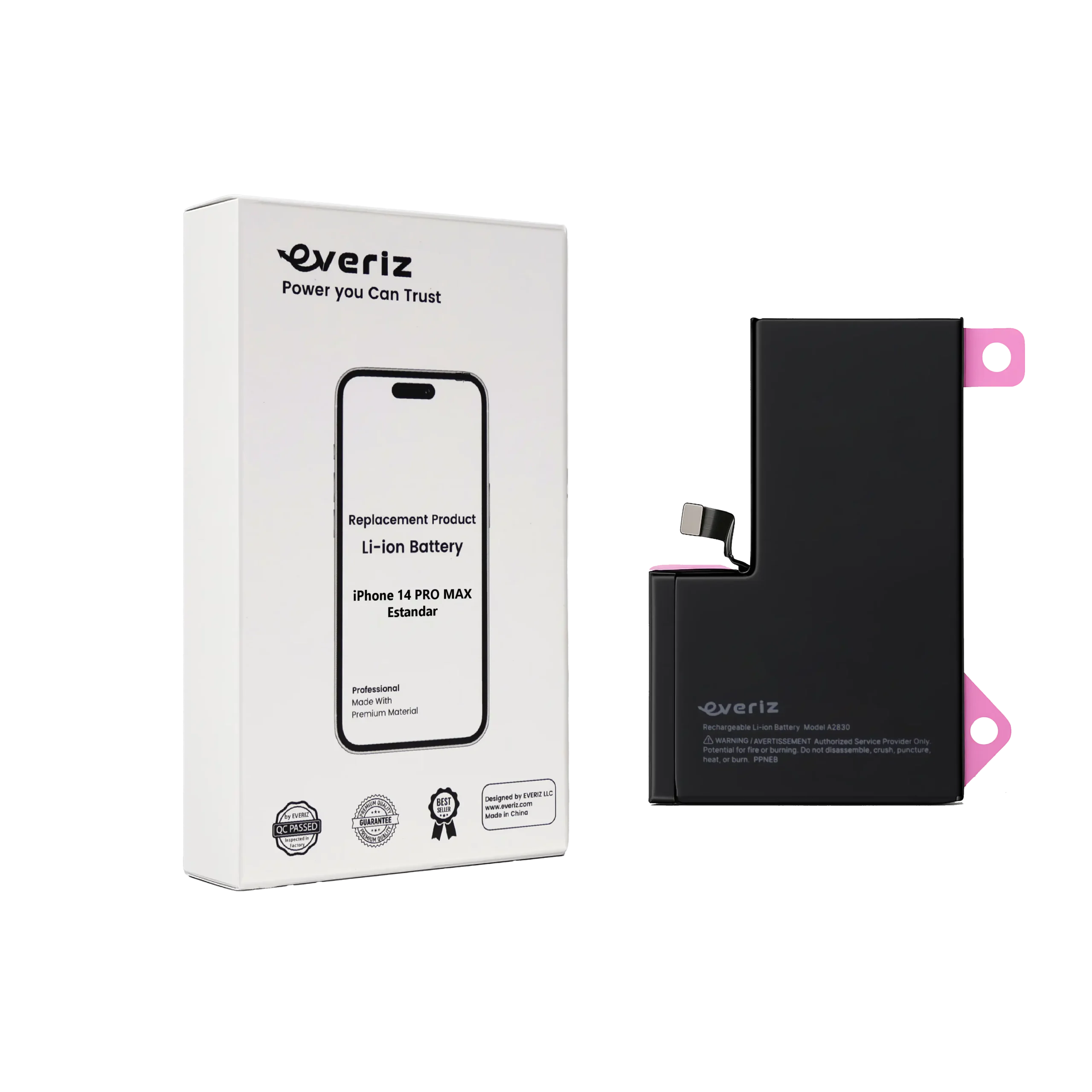 14 PRO MAX S Batería iPhone 14 Pro Max – Estandar – EVERIZ - Imagen 1