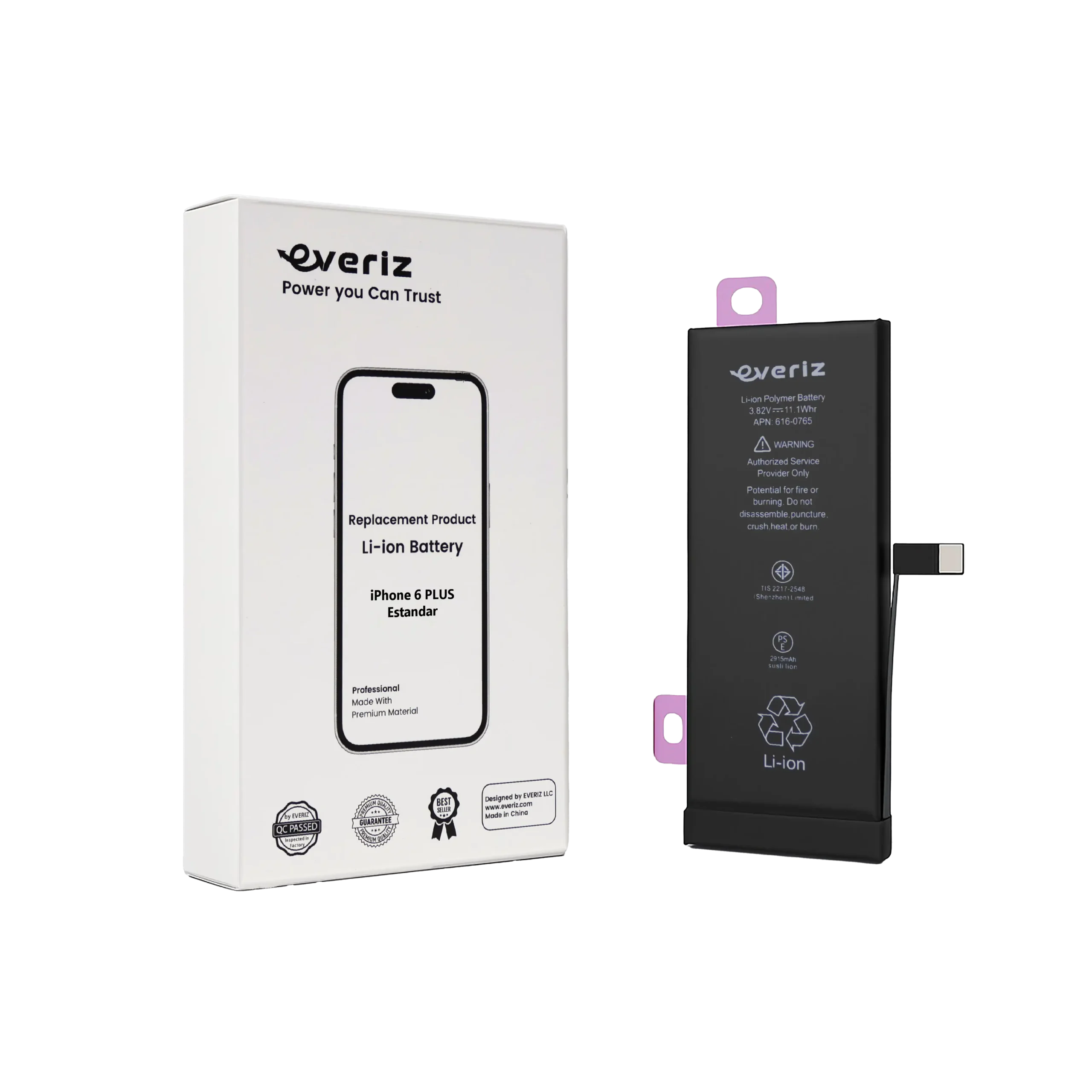 6 PLUS Batería iPhone 6 Plus – Estandar – EVERIZ - Imagen 1