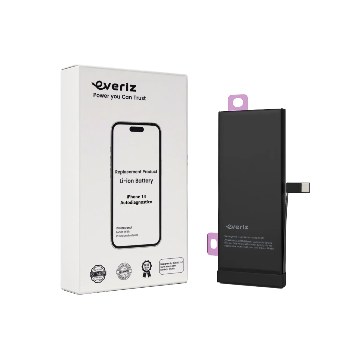 Batería iPhone 14 – Autodiagnosticada – EVERIZ