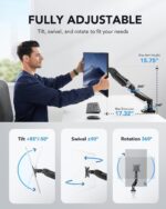 HUANUO – Soporte de monitor individual 13"–32", brazo ajustable - Imagen 5
