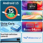Tablet Android 15 - 10.1" IPS HD, Octa-Core, (8+64GB) - Imagen 5