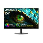 Monitor SANSUI 24” Full HD 100Hz – HDMI y VGA, Cuidado Visual, Diseño Sin Marco Compatible VESA