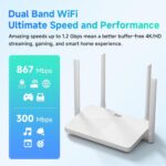 Router WiFi DBIT AC1200 Doble Banda Mesh Gigabit con 4 Antenas y WPA3 T18-21K - Imagen 4