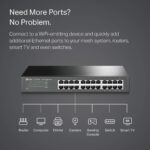 Switch Ethernet TP-Link 24 Puertos Gigabit TL-SG1024S Rack 1U Metálico Plug & Play Sin Ventilador - Imagen 3