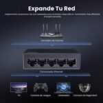 Switch Ethernet UGREEN 5 Puertos Gigabit RJ45 Plug & Play Compacto - Imagen 5