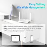 Router WiFi DBIT AC1200 Doble Banda Mesh Gigabit con 4 Antenas y WPA3 T18-21K - Imagen 3
