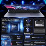 Laptop RNRUO 14” FHD Pentium Gold 6500Y 8GB RAM 256GB SSD USB-C Plateada - Imagen 3