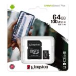 Kingston Tarjeta microSDXC Canvas Select Plus de 64 GB con adaptador | Hasta 100 MB/s | A1 Clase 10 UHS-I