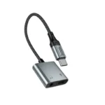 Hoco UPA34 - Digital audio converter Type-C to Type-C+3.5 6942007673556 metal gray - Imagen 2